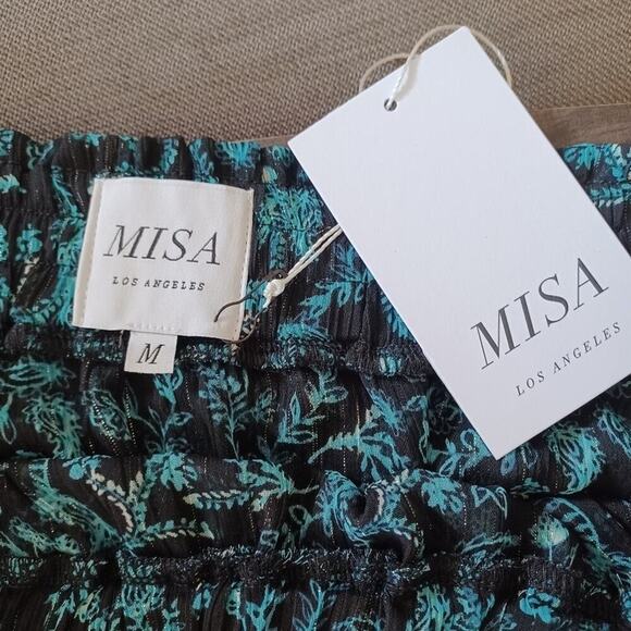 MISA Los Angeles Marion Teal Shimmer Mini Skirt Size M NWT - Picture 9 of 10